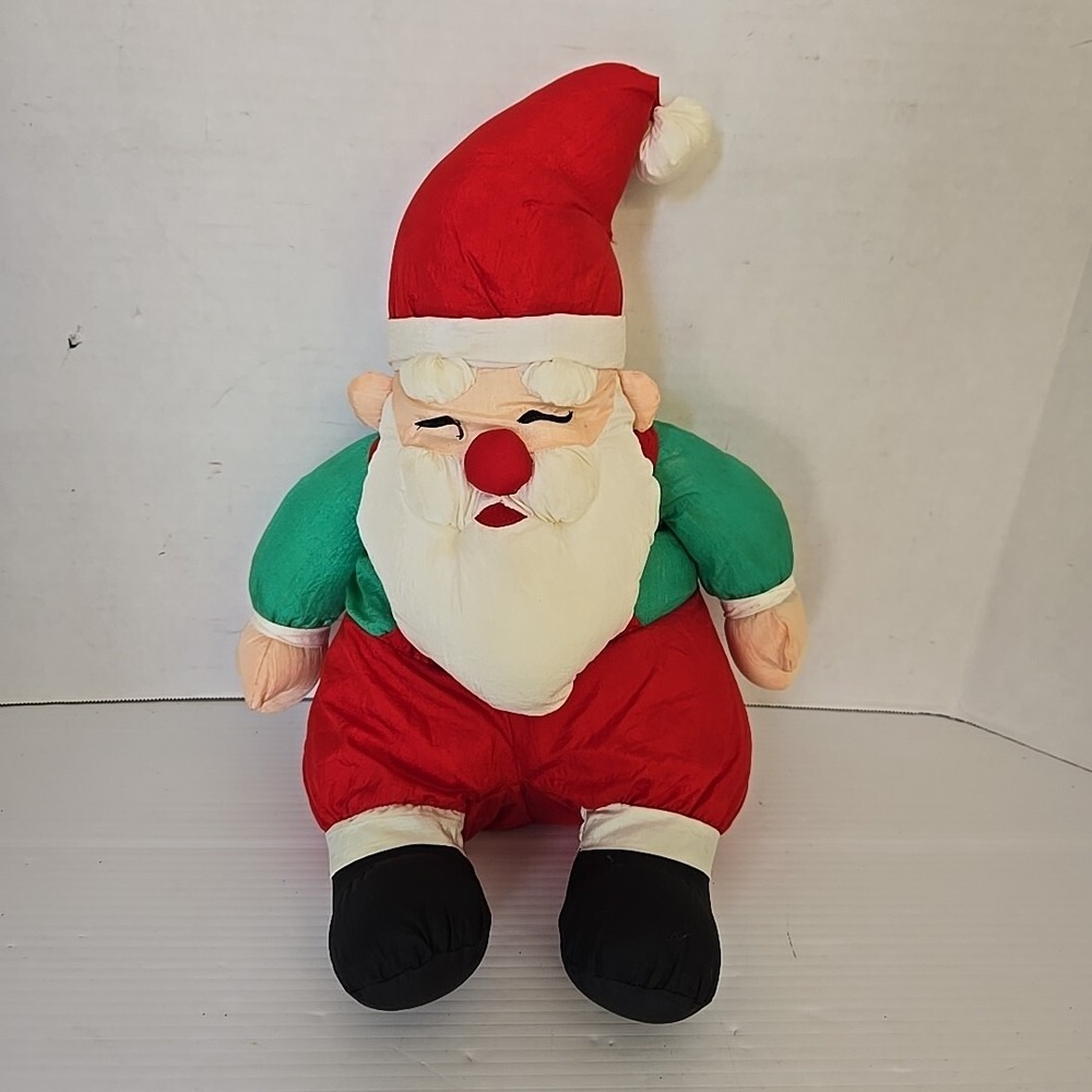 Santa Claus Puffy Plush Nylon Parachute Christmas Bib Overalls Santa Decore